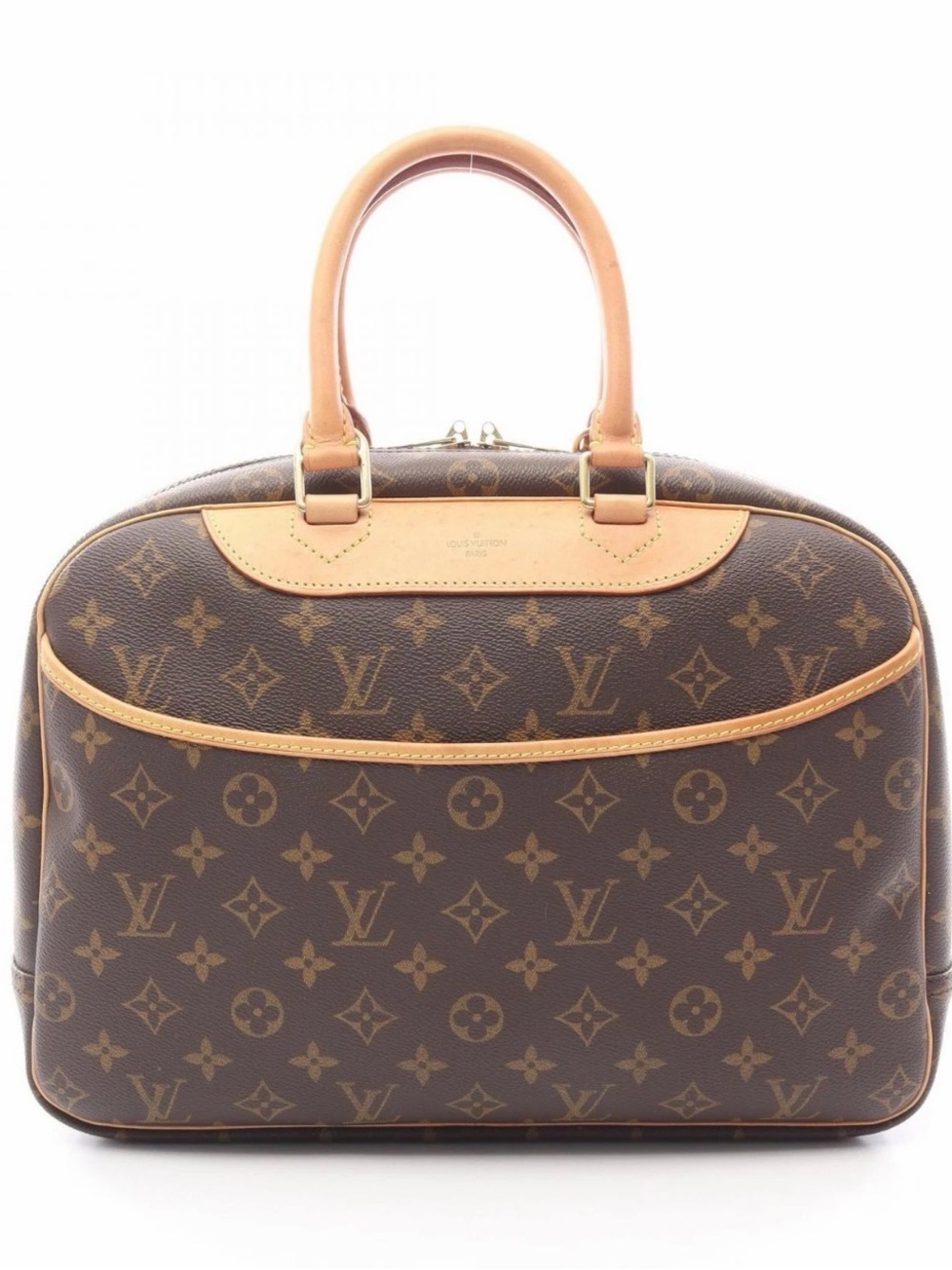 LOUIS VUITTON Deauville Bowling Vanity Handbag Monogram Brown